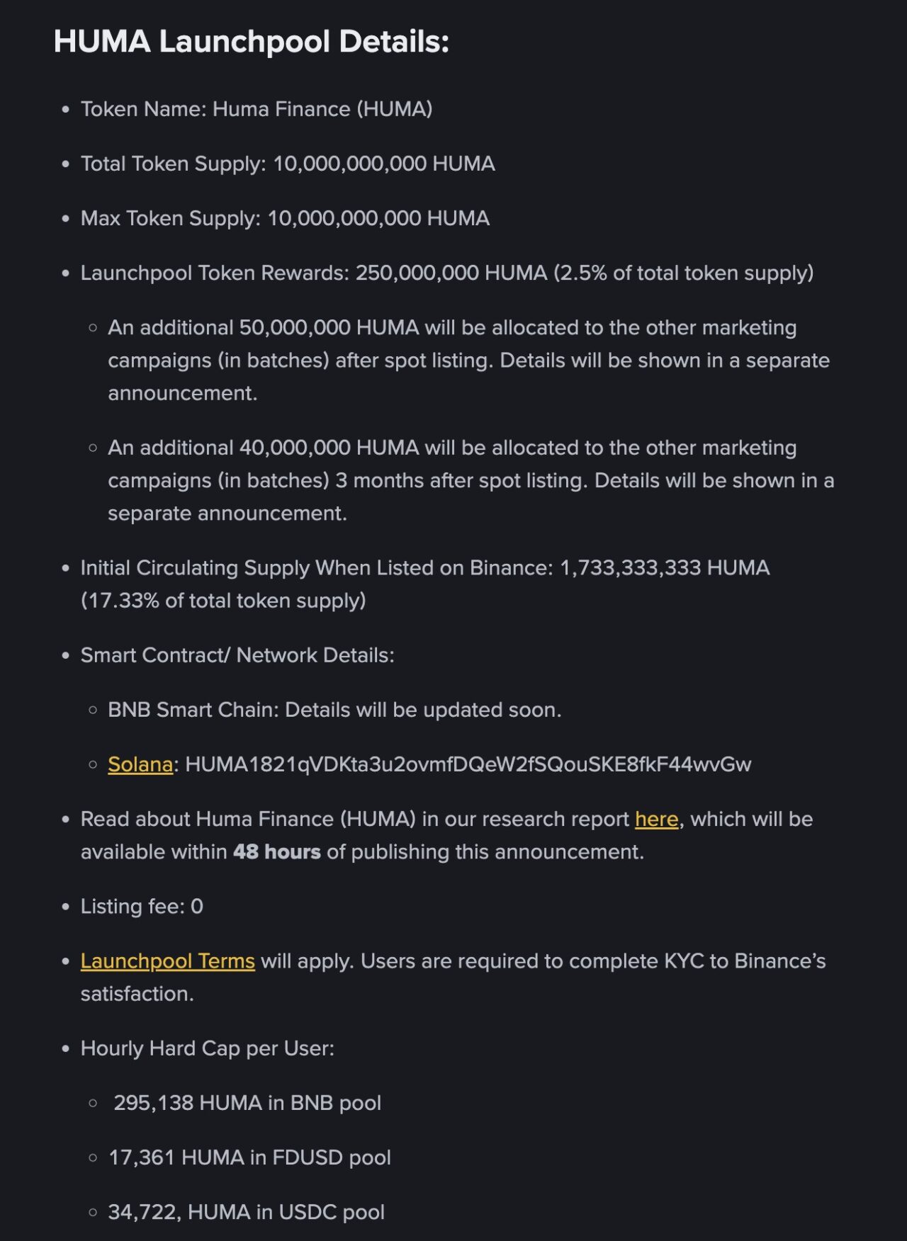 Huma Finance (HUMA) – Dự án thứ 70 trên Binance Launchpool - Ảnh